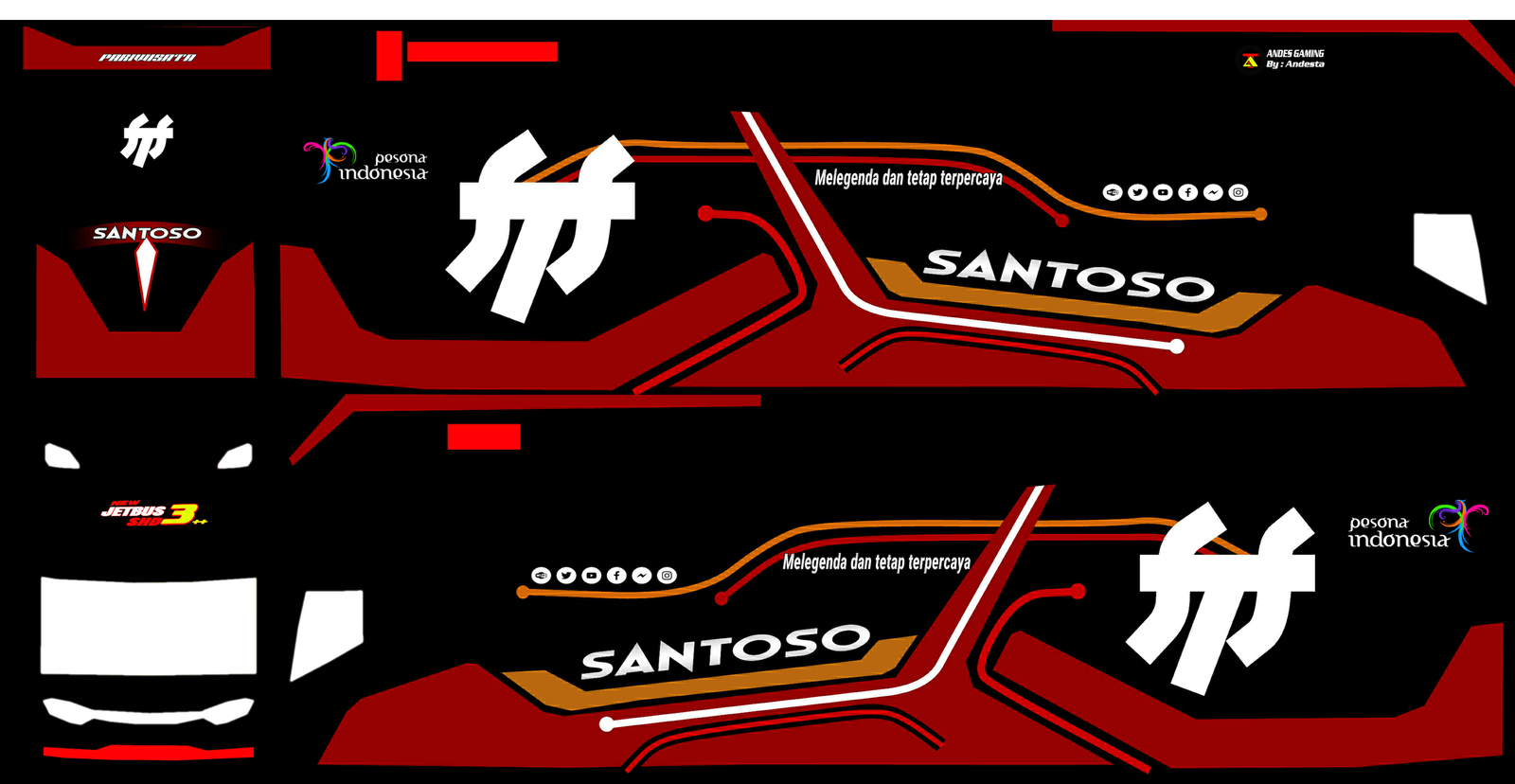 livery Bus Santoso SADEWA SHD