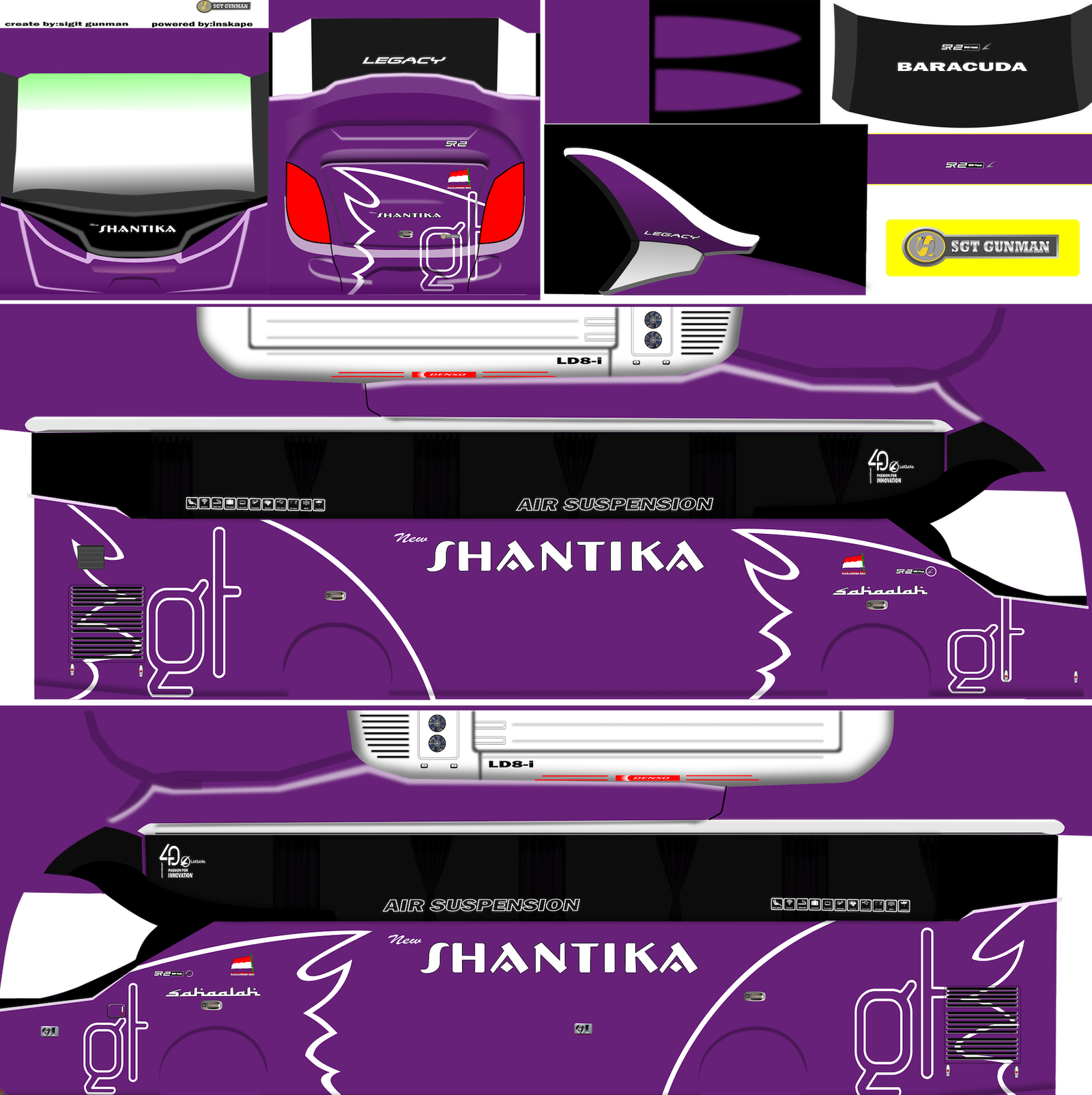 Livery Bus Shantika ARJUNA XHD